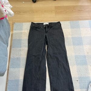 Hollister Women's Dark Gray Straight Leg Jeans